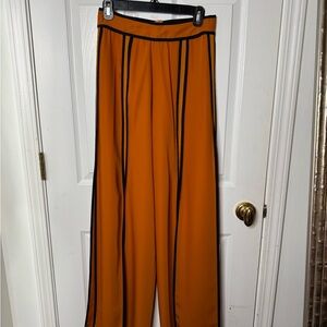 Nasty Gal Orange High Waist Pants with Black Trim